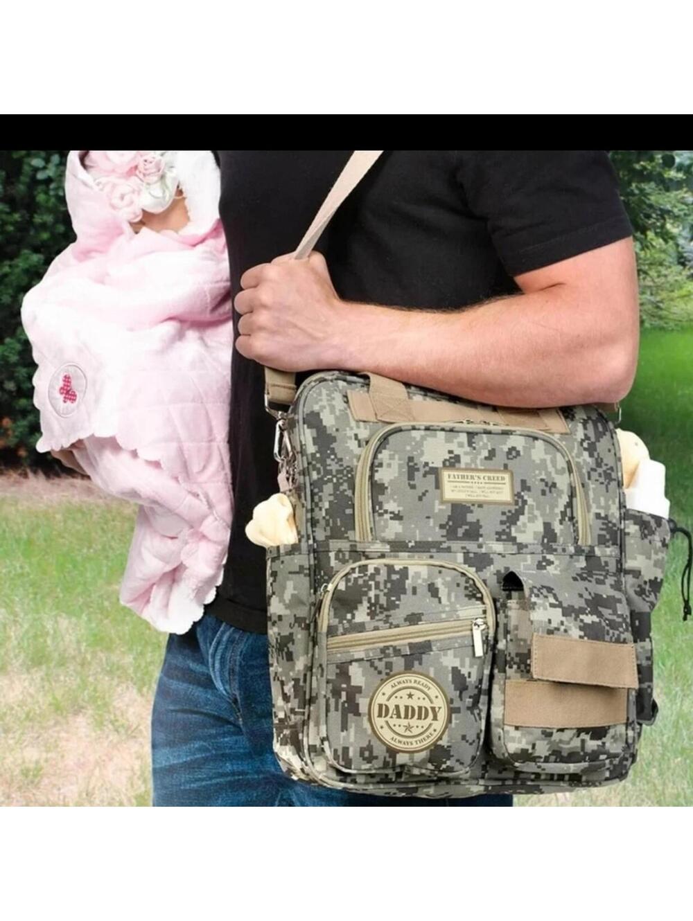 Lillian Rose Daddy Camouflage Diaper Bag